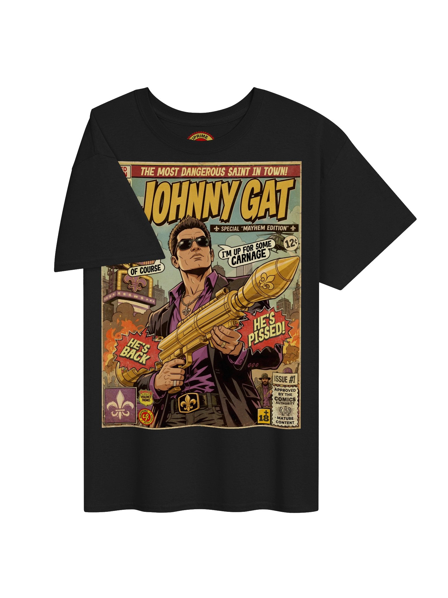 Johnny Gat Comic Art Gaming T-Shirt product image (3)