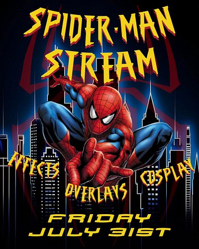 Celebrating the release of Brand New Day with a Spider-Man theme stream on July 31st!

I'll be in a full Spider-Man cosplay!
...