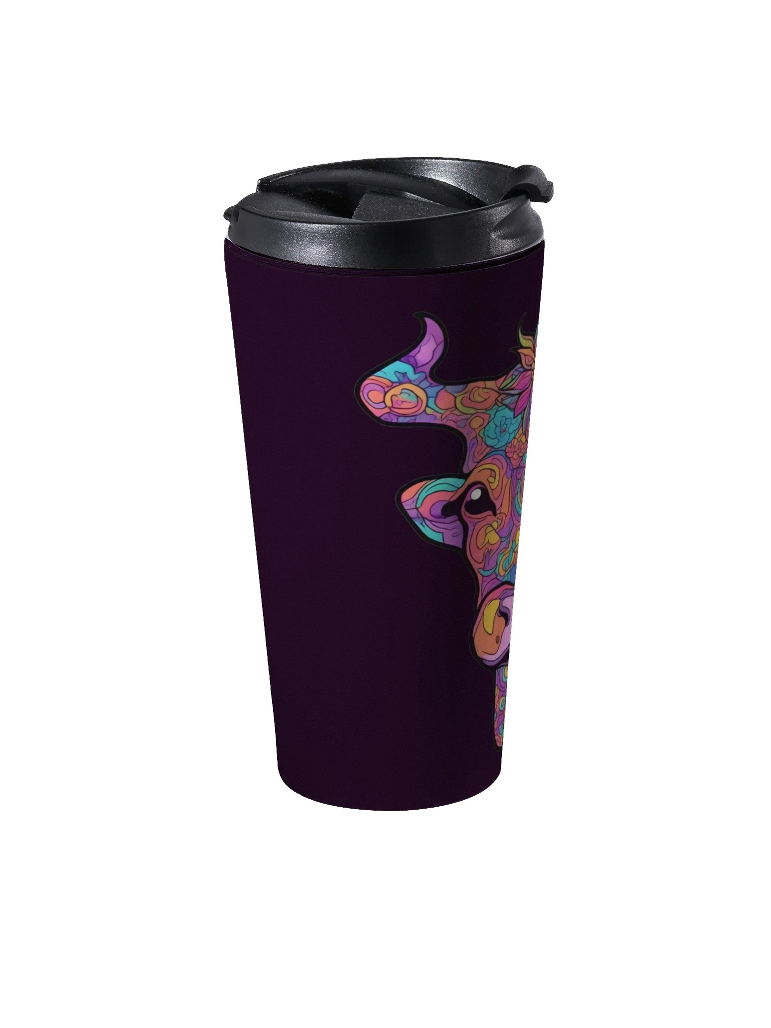 Floral Cow Face - Stainless Steel Travel Mug product image (3)