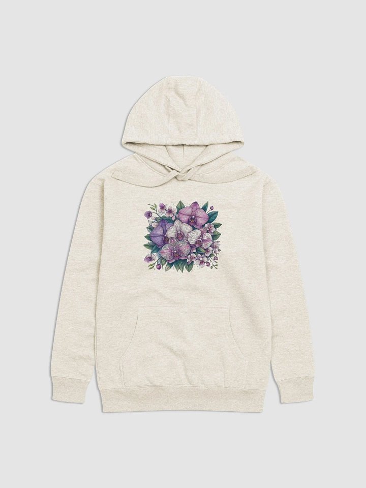 Orchid Oasis Premium Hoodie | AI Design mandala patterned flowers product image (1)