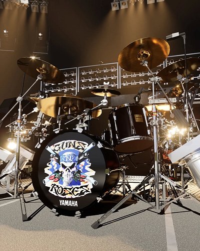 Now we got a nice drum kit on the model, hun? Almost 100% finished, it still needs a little fine-tuning in some details. What...