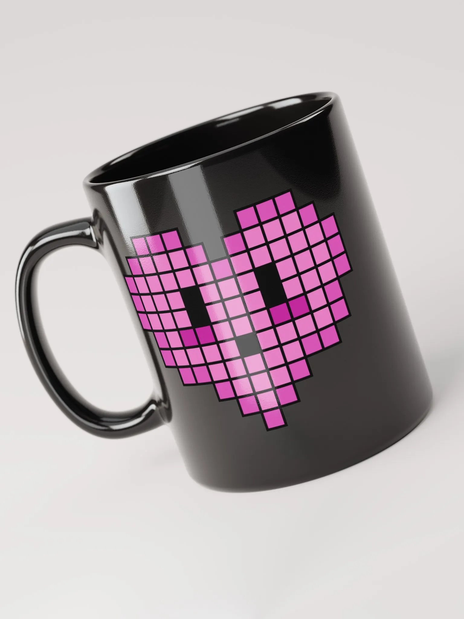 Pink Heart Black Glossy Mug product image (5)