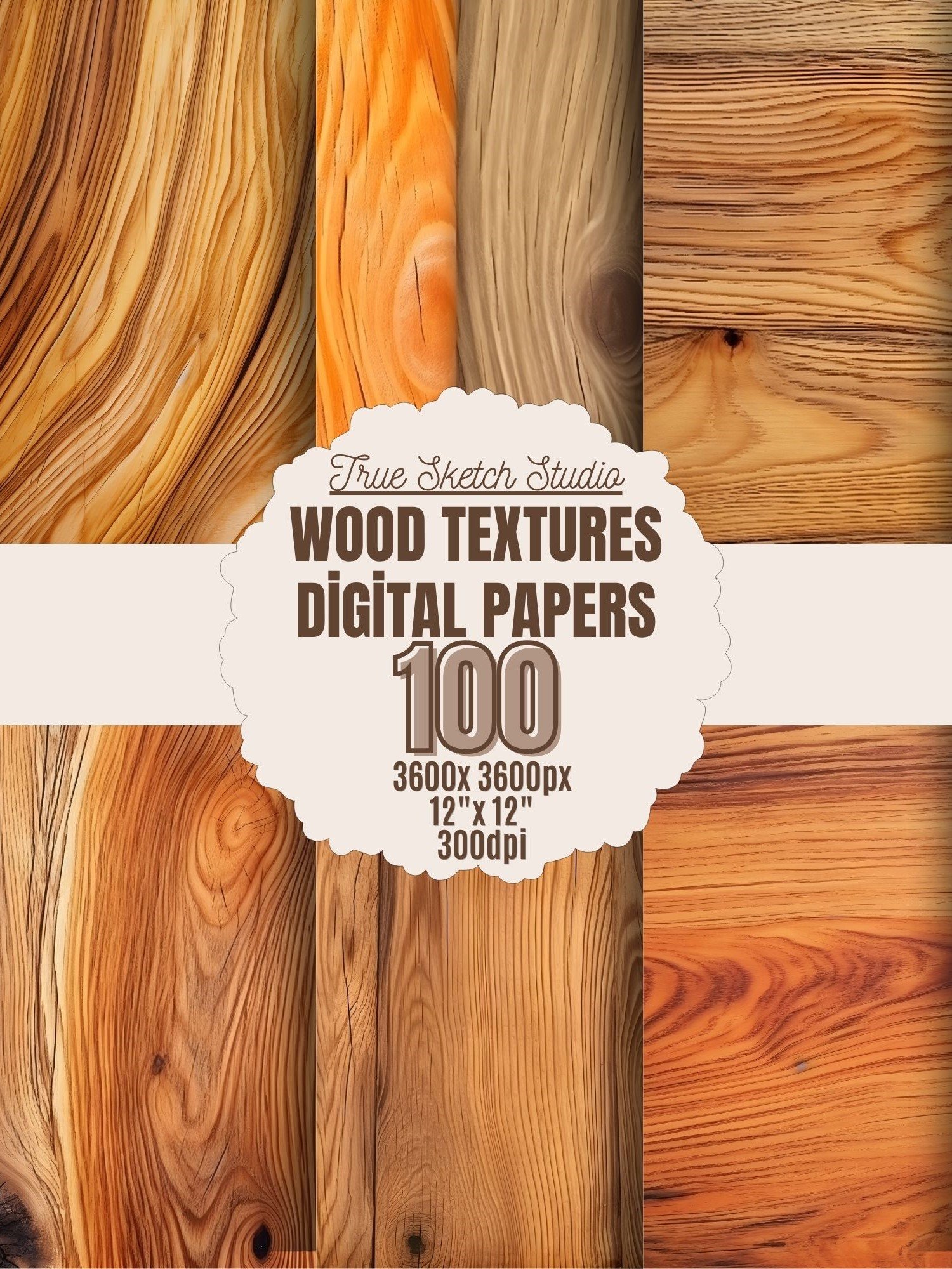Rustic Wood Texture Digital Paper Bundle 1 product image (2)