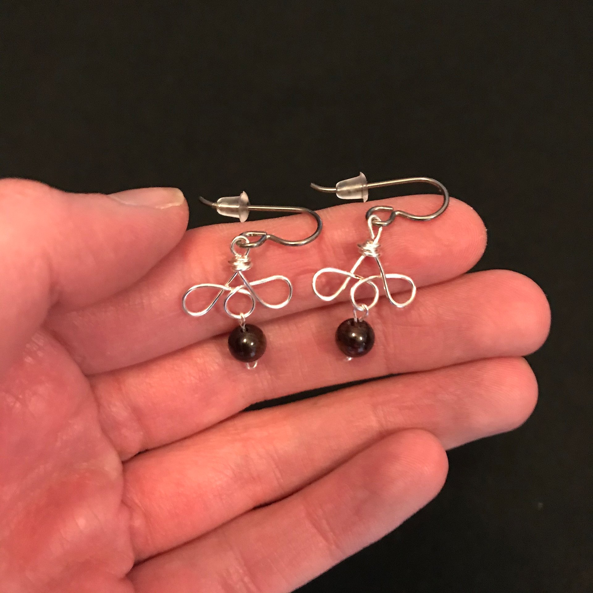 Garnet Silver Loops Drop Earrings product image (1)
