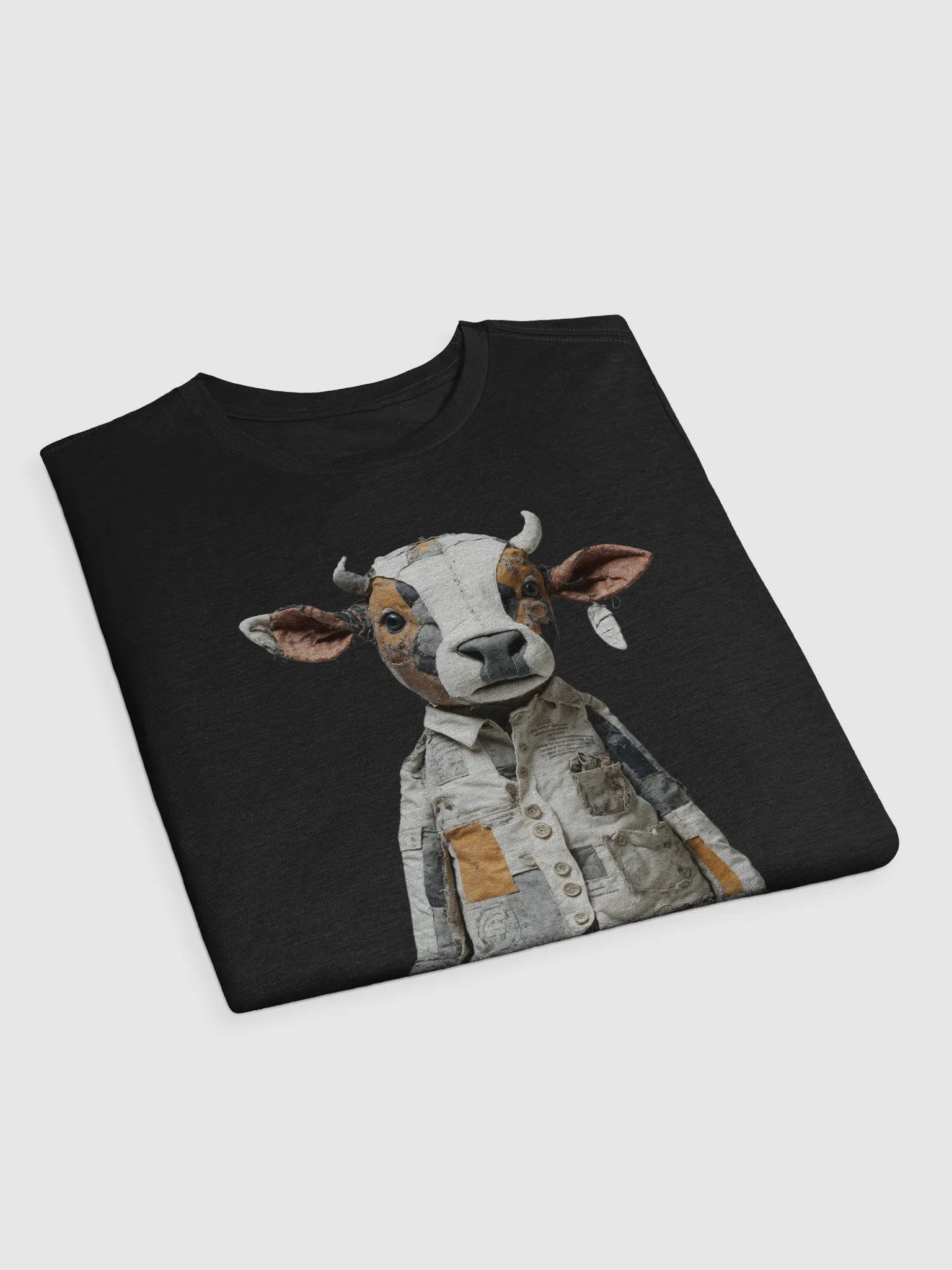Whimsical Patchwork Cow Sculpture T-Shirt product image (18)