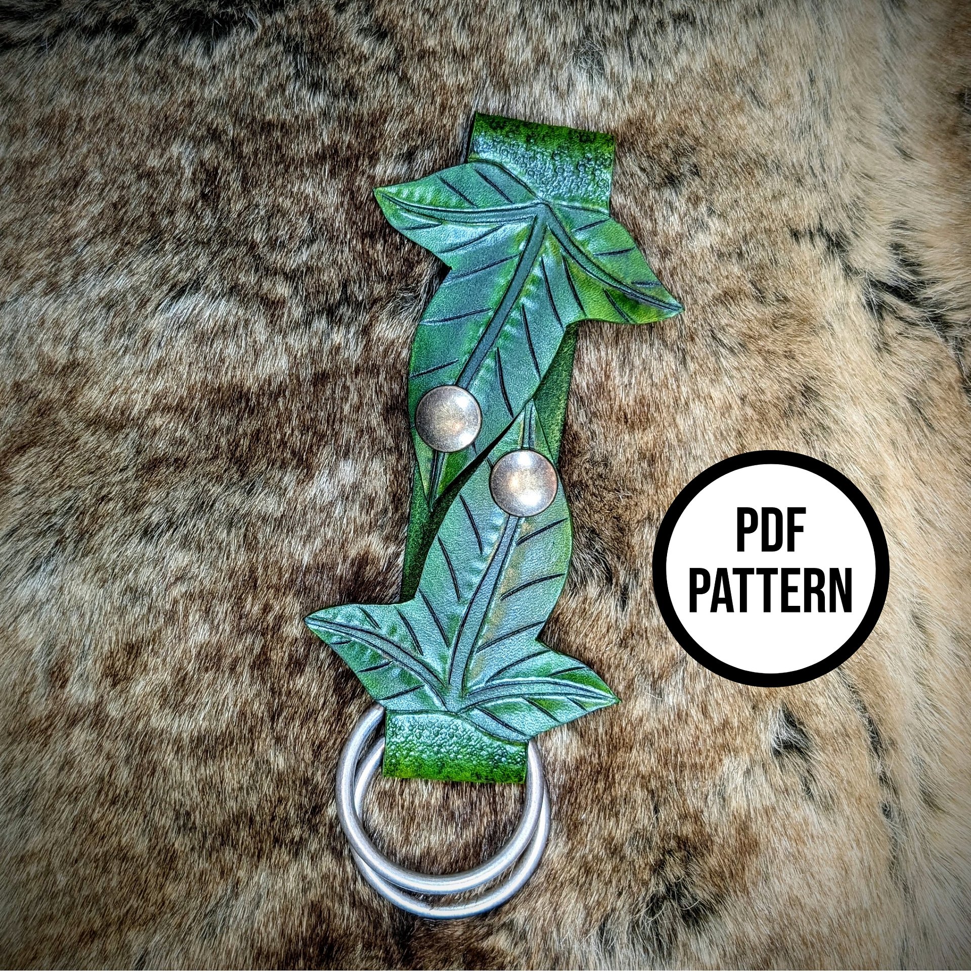 Leather Mallorn Leaf Belt Loop - PDF Pattern for Leathercraft product image (1)