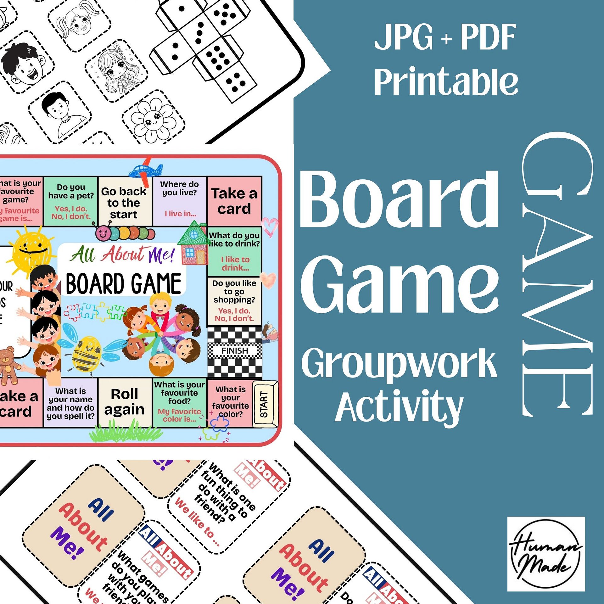 All About Me Board Game Printable Group Work Class Speaking Activity product image (1)