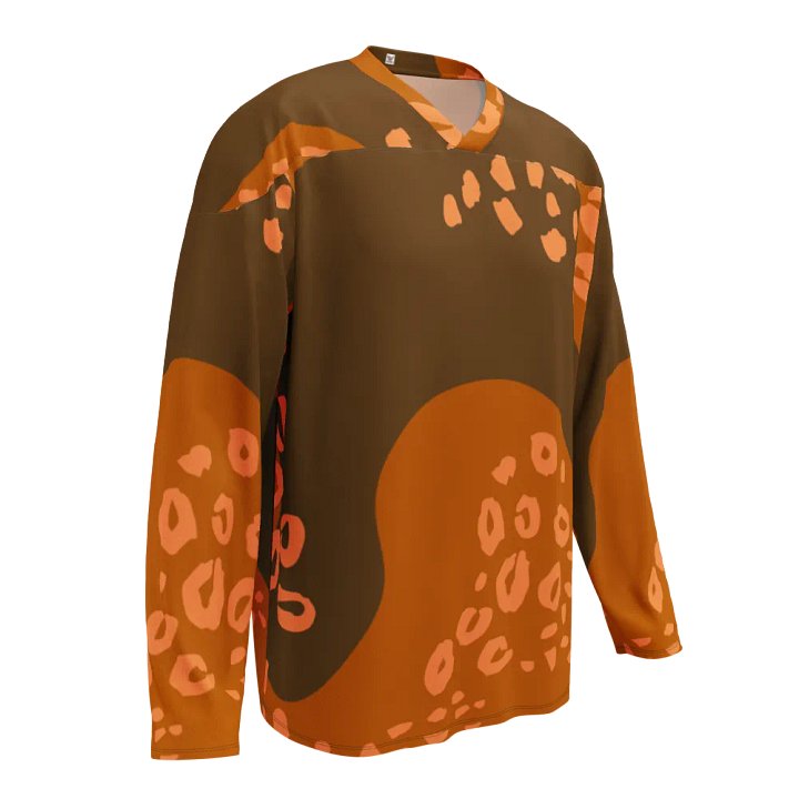 Dynamic Orange Leopard Hockey Fan Jersey product image (1)