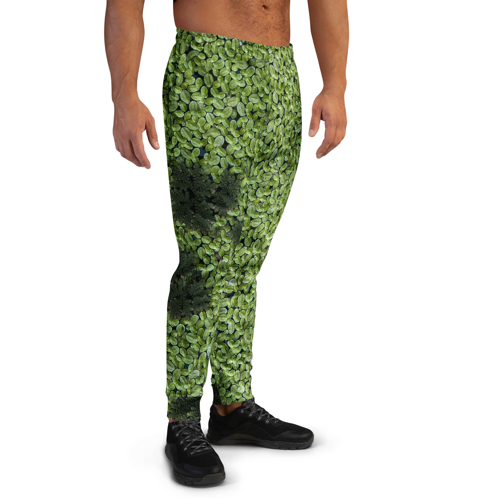 Verdant Life Men's All-Over Print Recycled Dark Emerald Foliage Joggers product image (4)