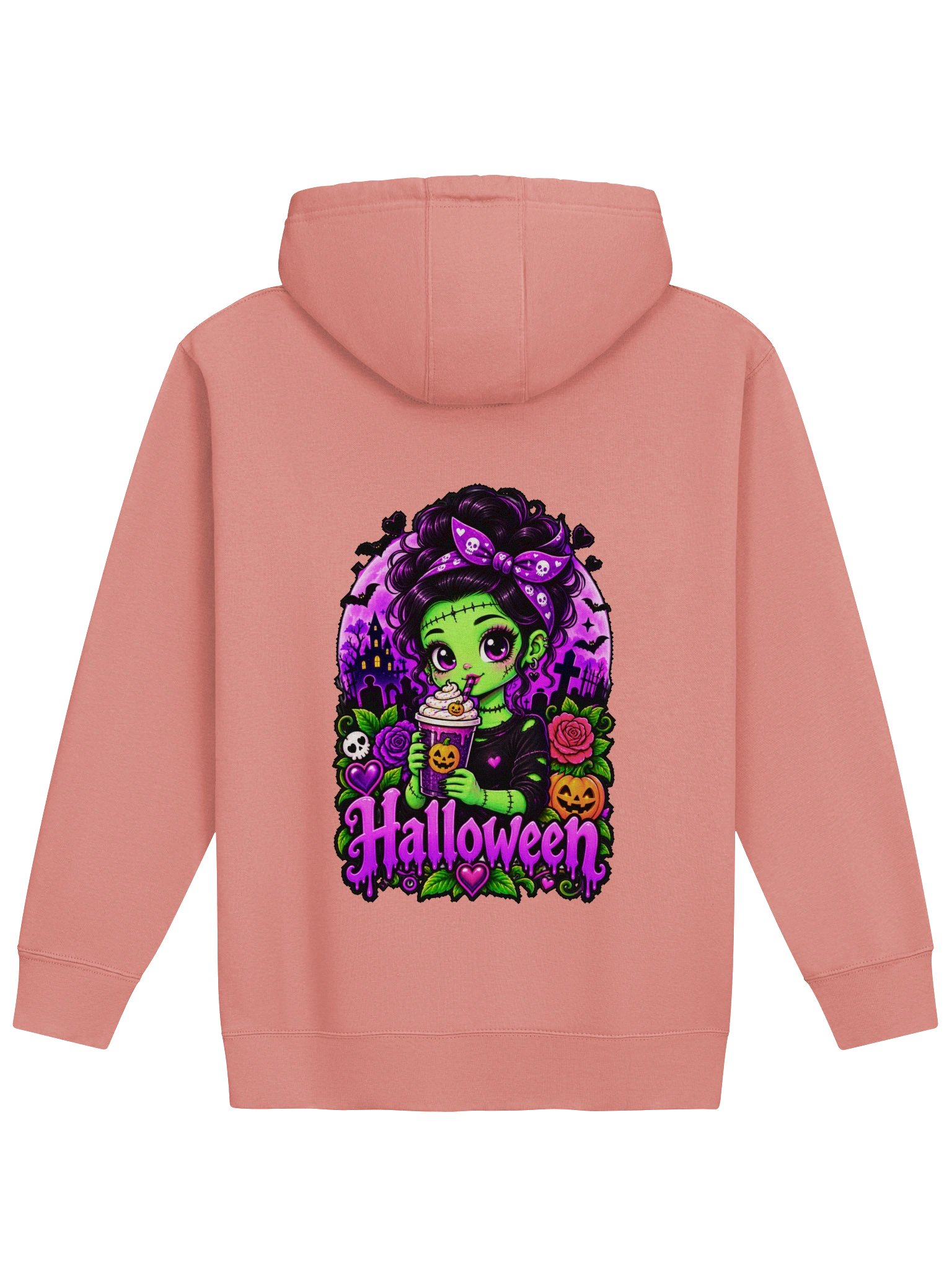 Halloween Frankenstein Girl – Spooky Coffee Hoodie product image (9)