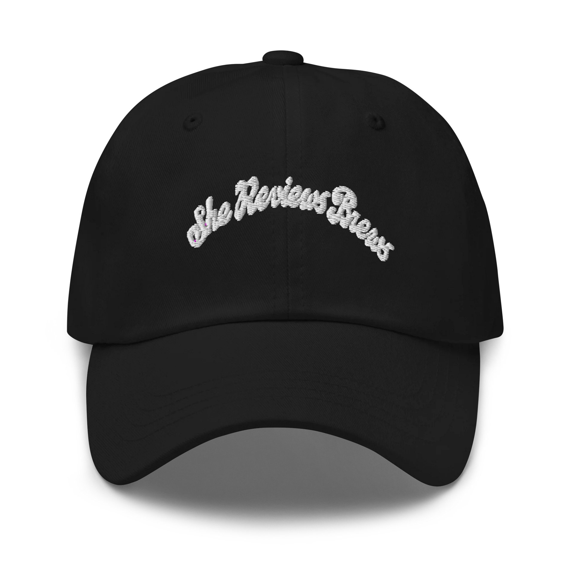 Classic Dad Hat- Solid Black, White Script product image (1)