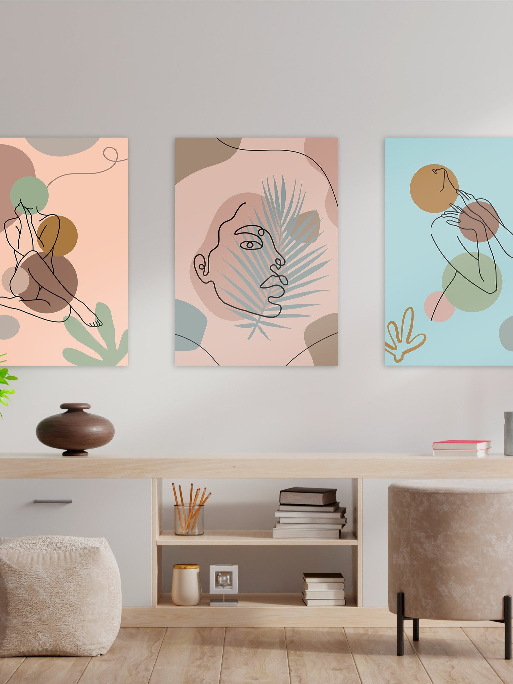 Boho woman — boho poster, boho wall art, boho decor, aesthetic poster, abstract art product image (26)
