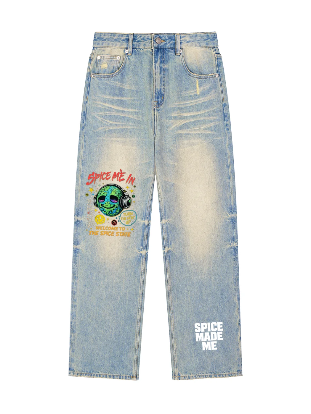 Sun Fade Raw Hem Denim Jeans product image (1)