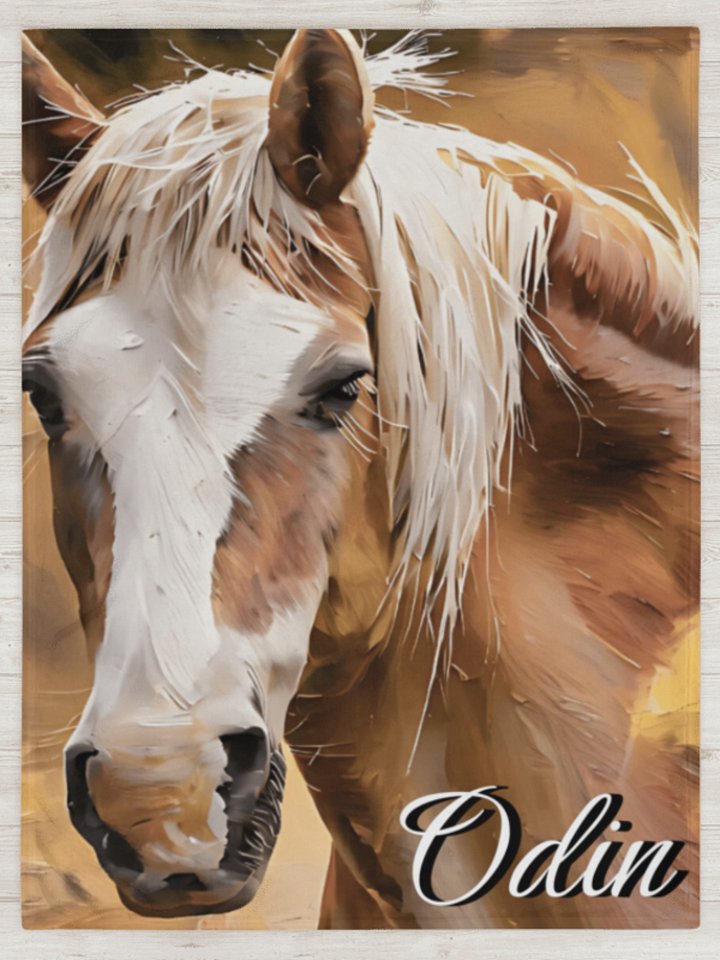 YOUR HORSE! / THROW BLANKET WITH PERSONALIZED NAME product image (1)