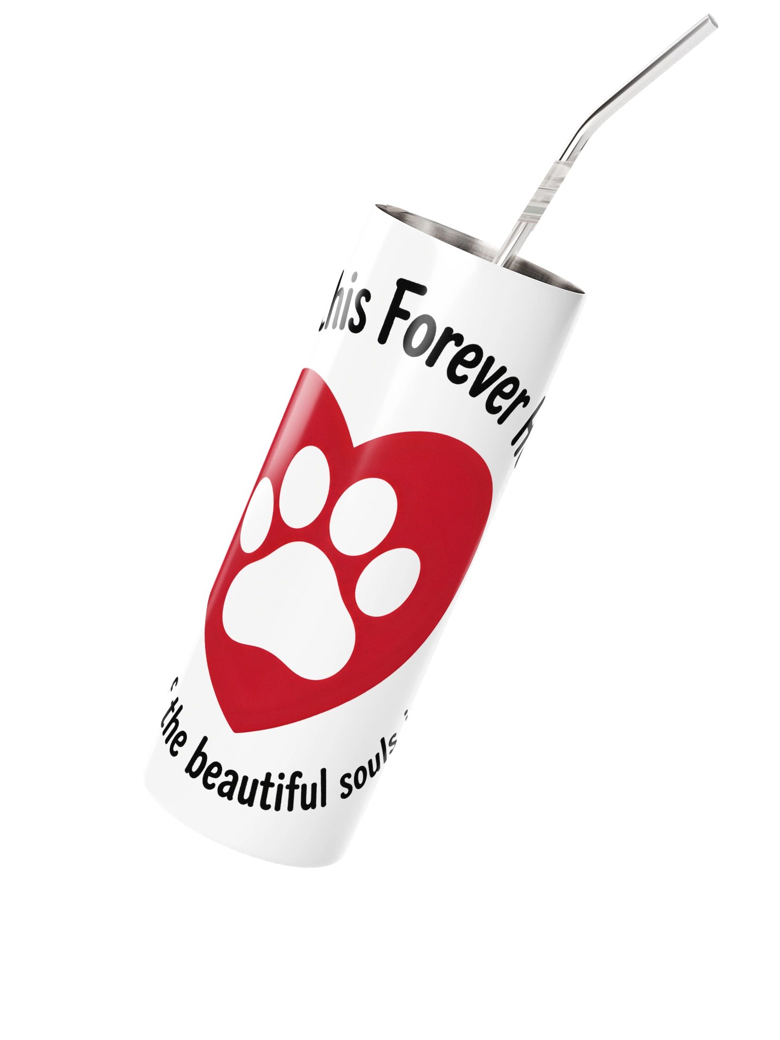 Bless This Forever Home Paw Print Tumbler (white) product image (3)