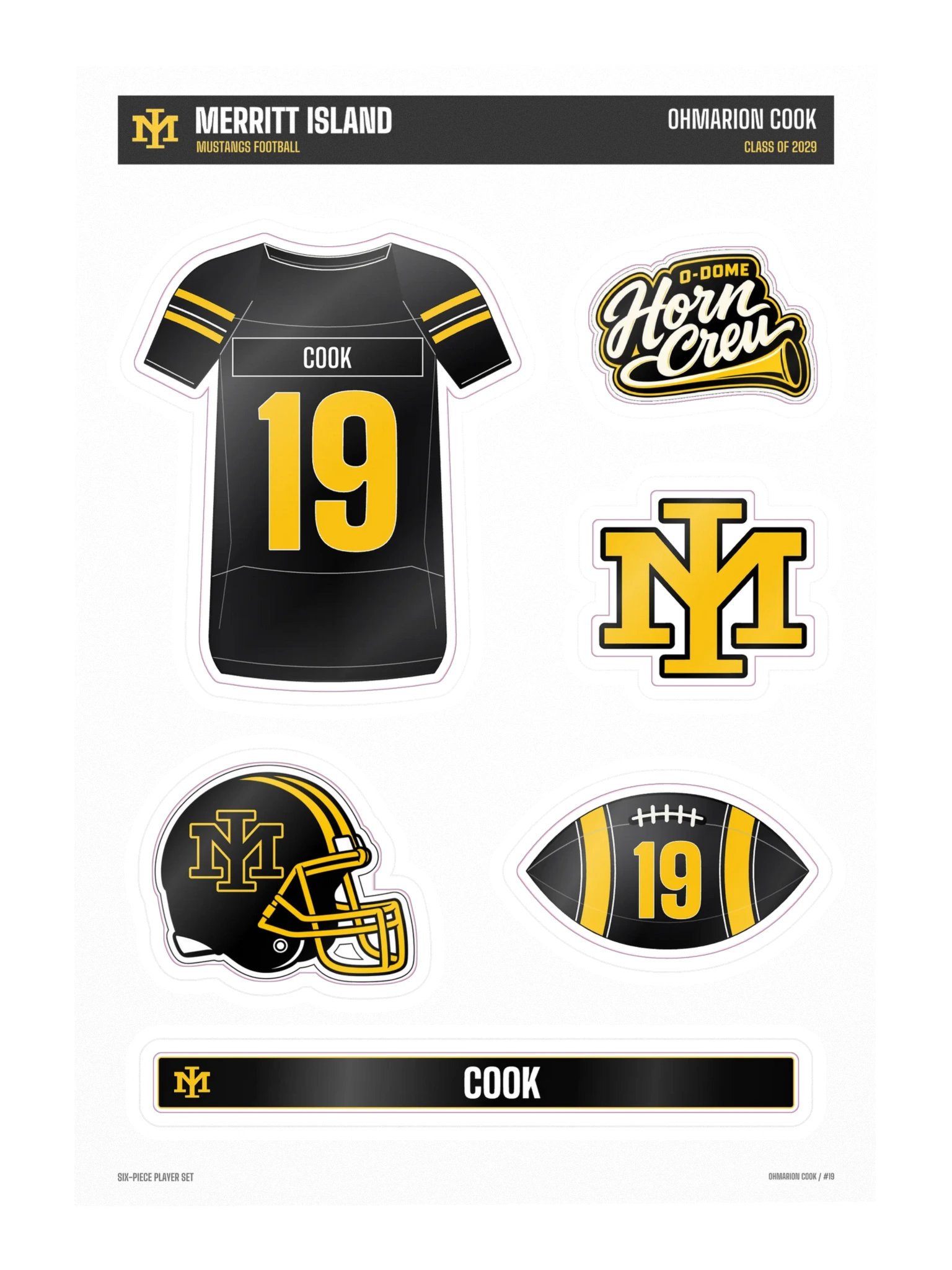 Ohmarion Cook #19 — Mustangs Sticker Sheet product image (3)
