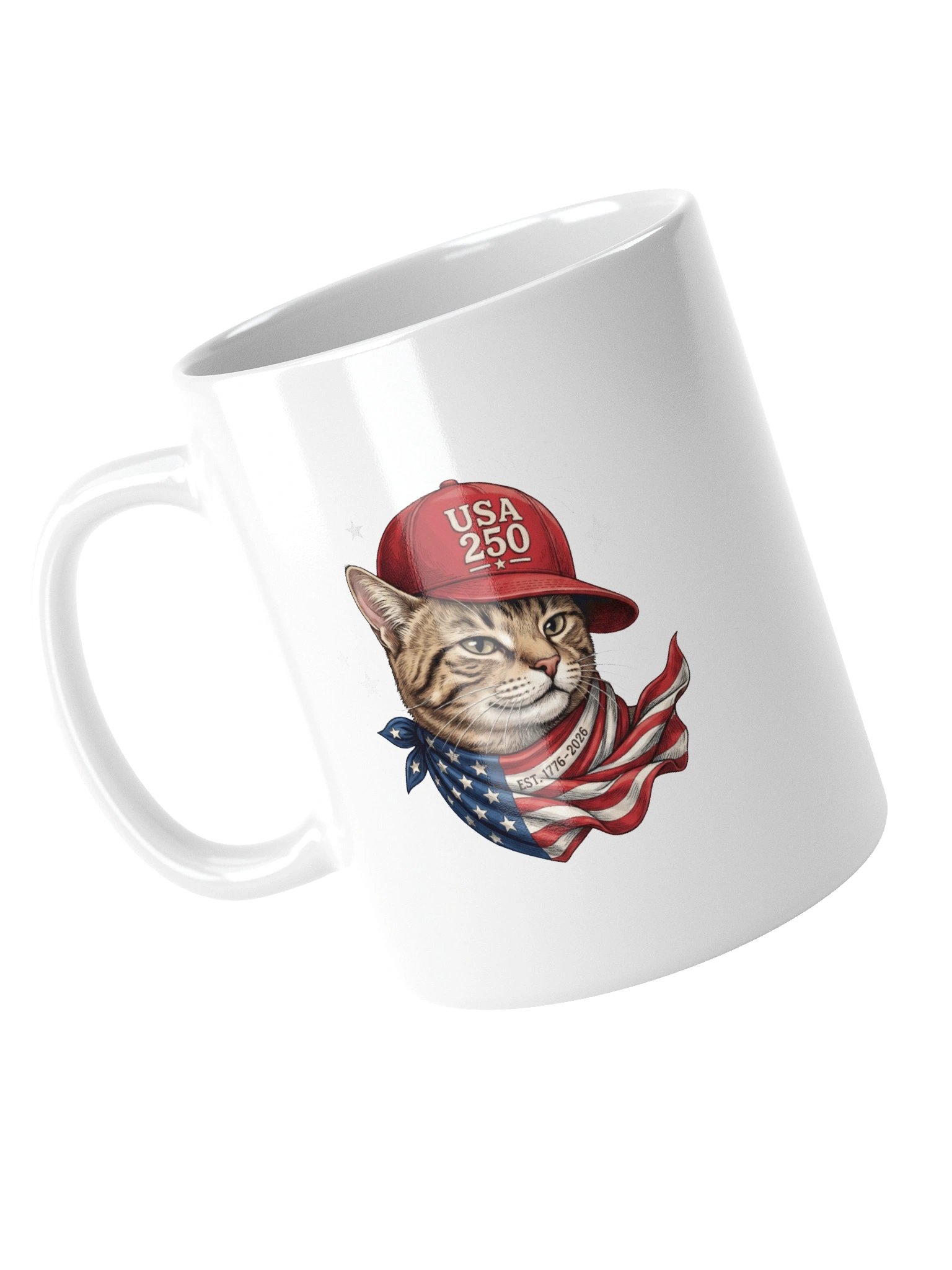 Patriotic Tabby Cat USA 250 Baseball Cap Soy Wax Candle product image (5)