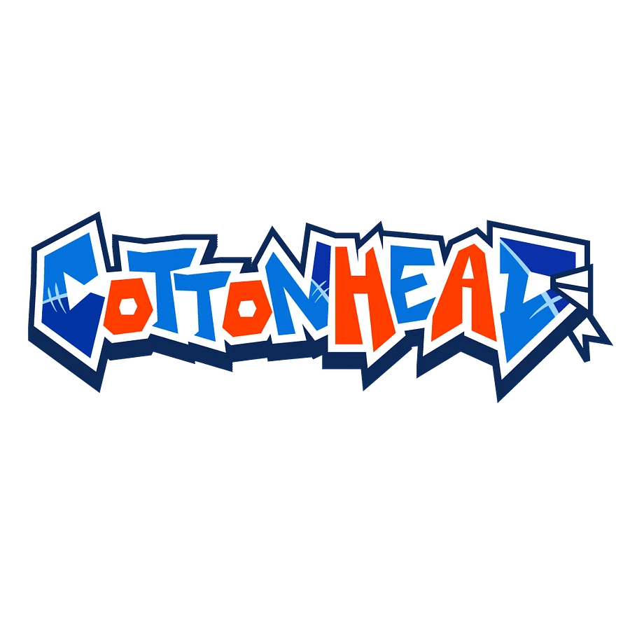 CottonHead Logo, red and blue