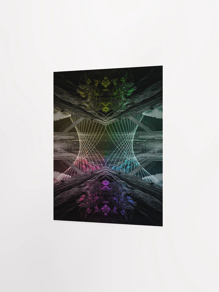 Geometric Art Print - Rainy Lake (Rainbow) product image (2)