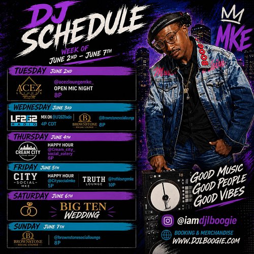 Check me out this week!! Dj L Boogie