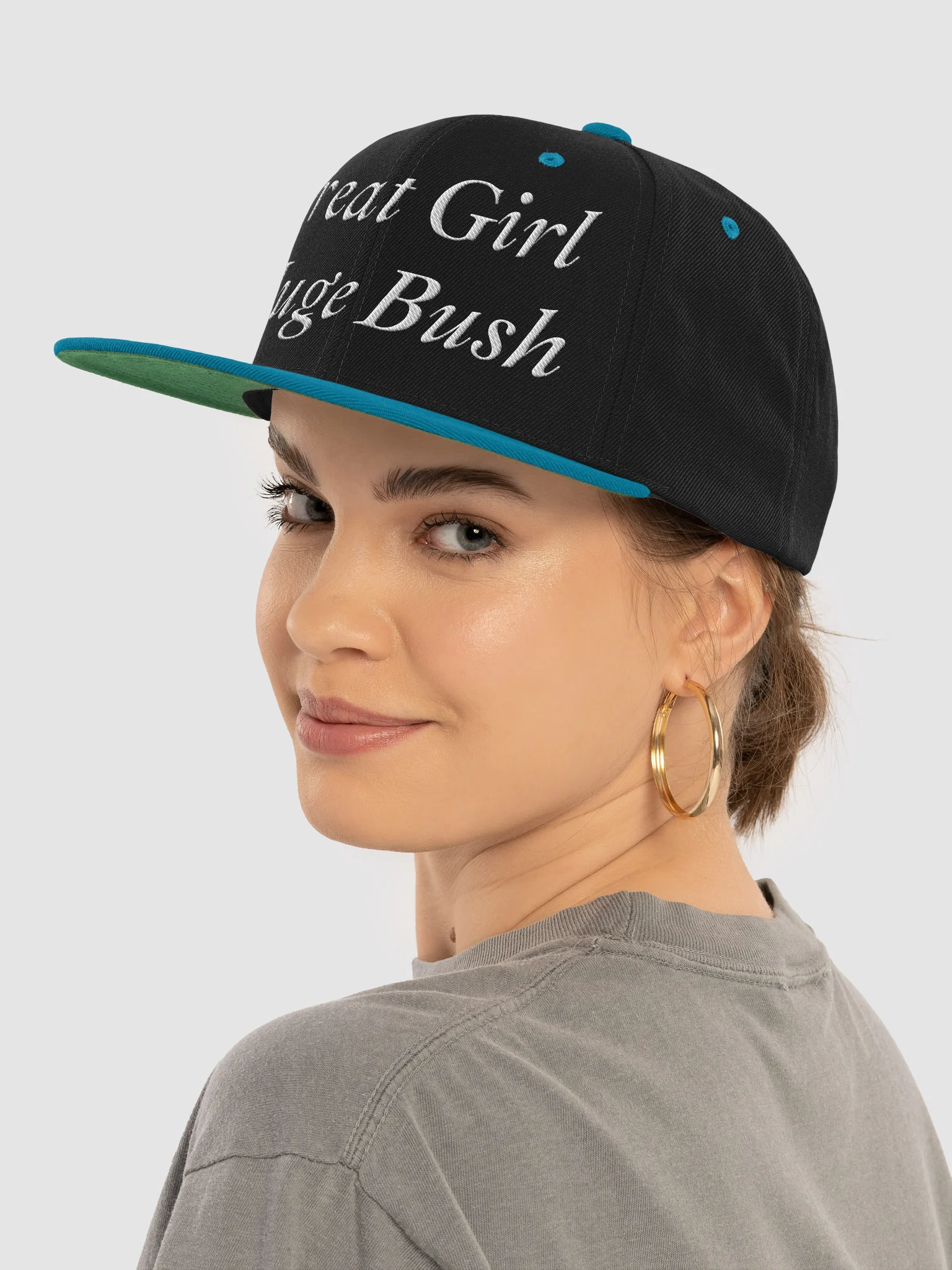 Great Girl Huge Bush Embroidered Snapback Hat, Funny Adult Humor product image (64)
