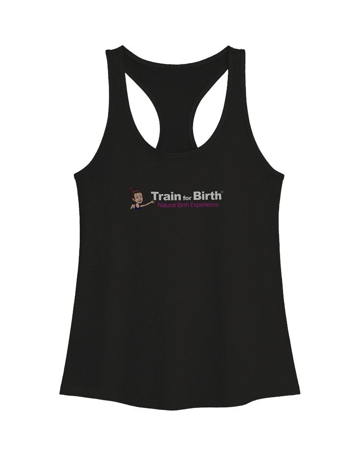 Train for Birth® Next Level Women's Racerback Black Tank Top product image (1)