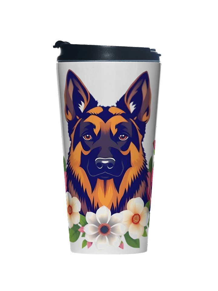 Floral German Shepherd Travel Mug product image (1)