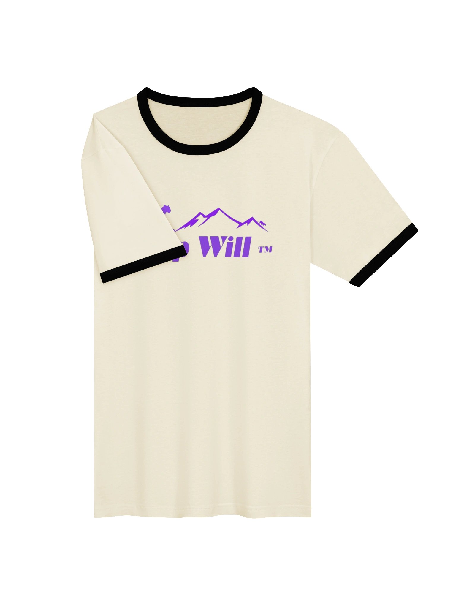 Top Will ™ Cream & Purple-Black Unisex Ringer T-Shirt product image (3)