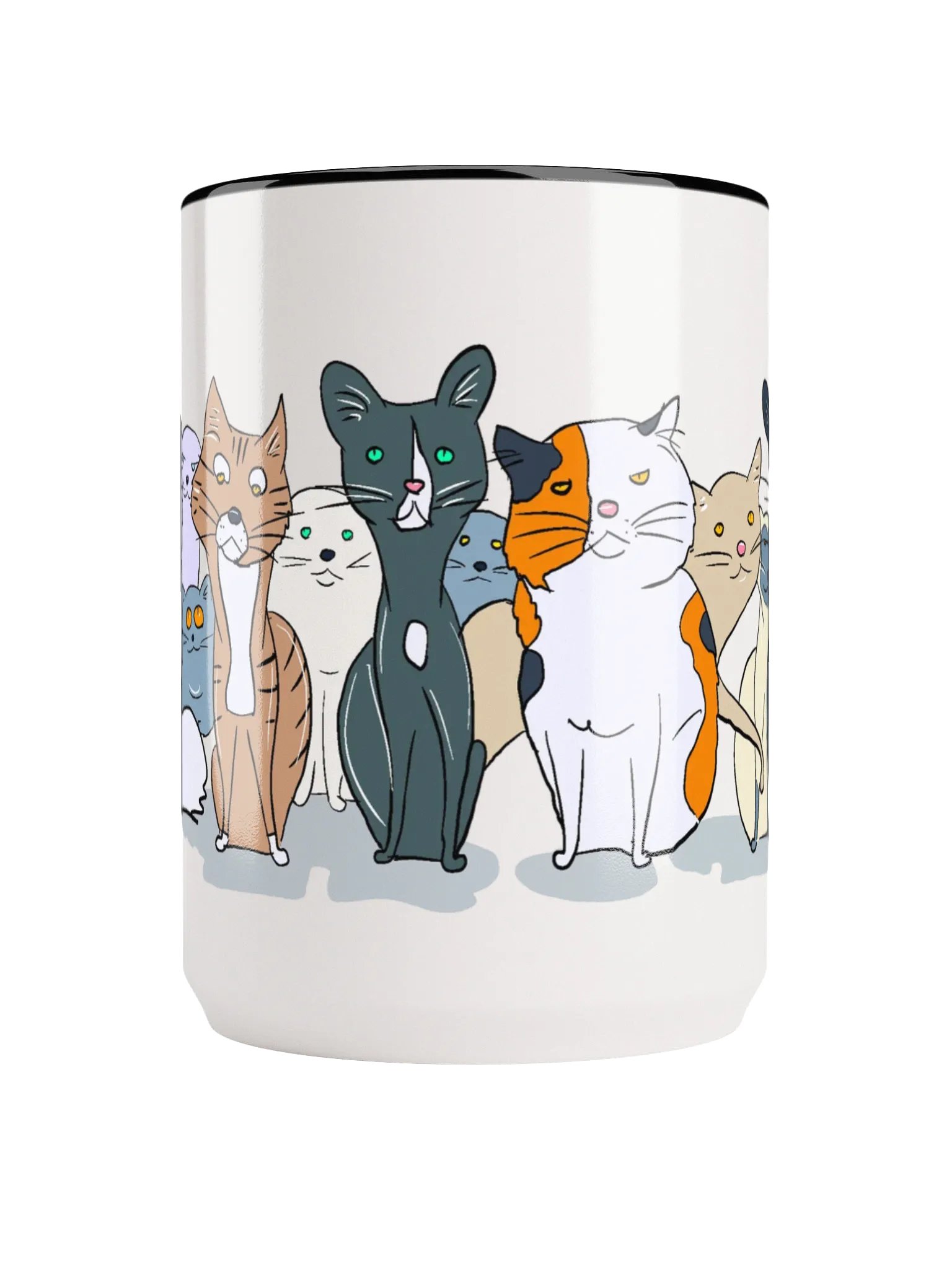 Colorful Cat Squad Mug – 15oz Ceramic product image (5)