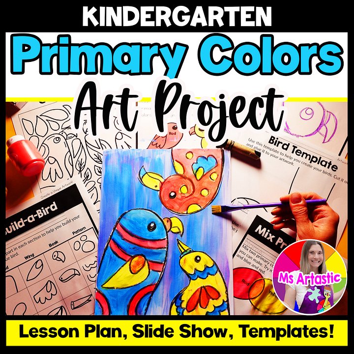 Primary Colors Art Lesson Bird Art Project Kindergarten Art Activity product image (1)
