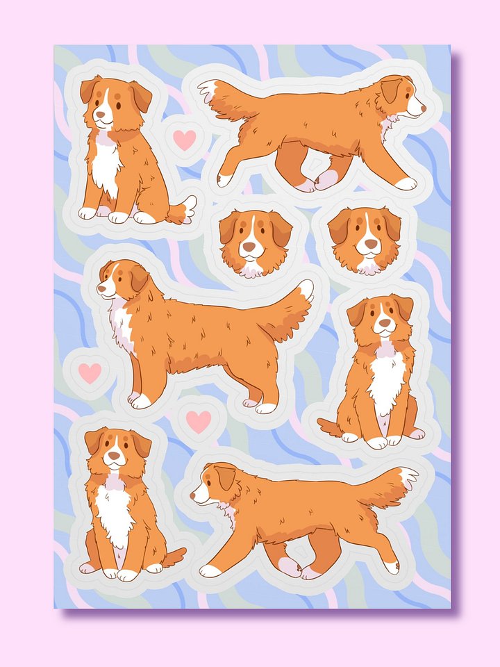 Nova Scotia Duck Tolling Retriever - Dog Illustration Sticker Sheet product image (1)