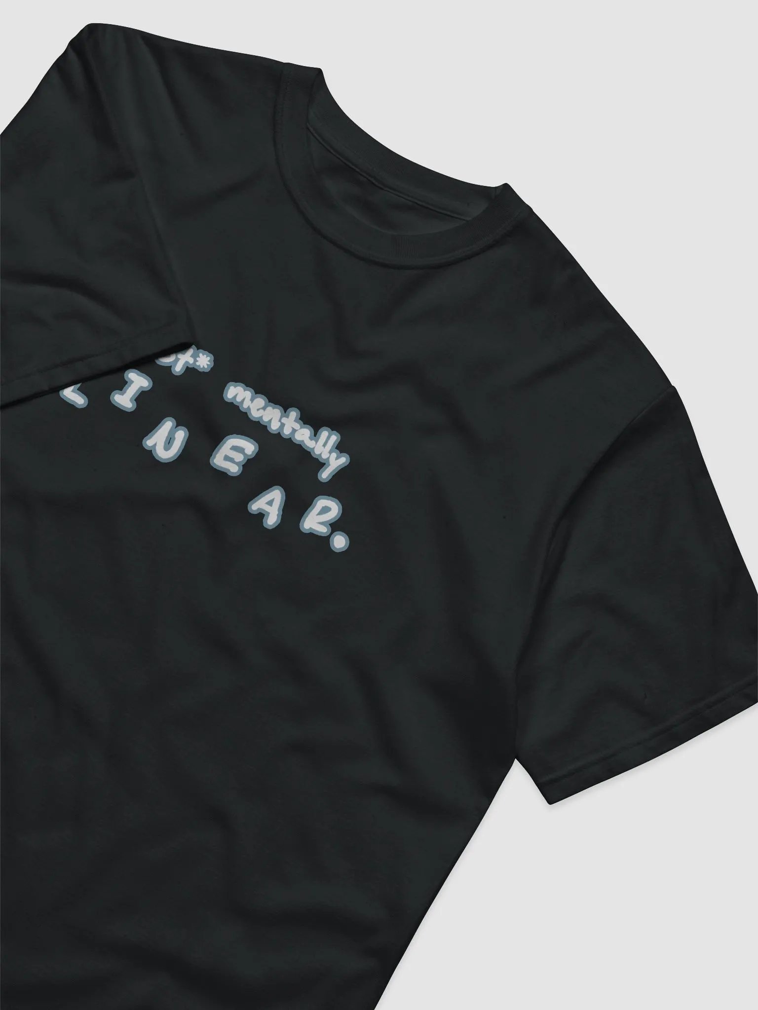 *not* mentally linear (lined design, #709AAF) unisex eco tee product image (3)