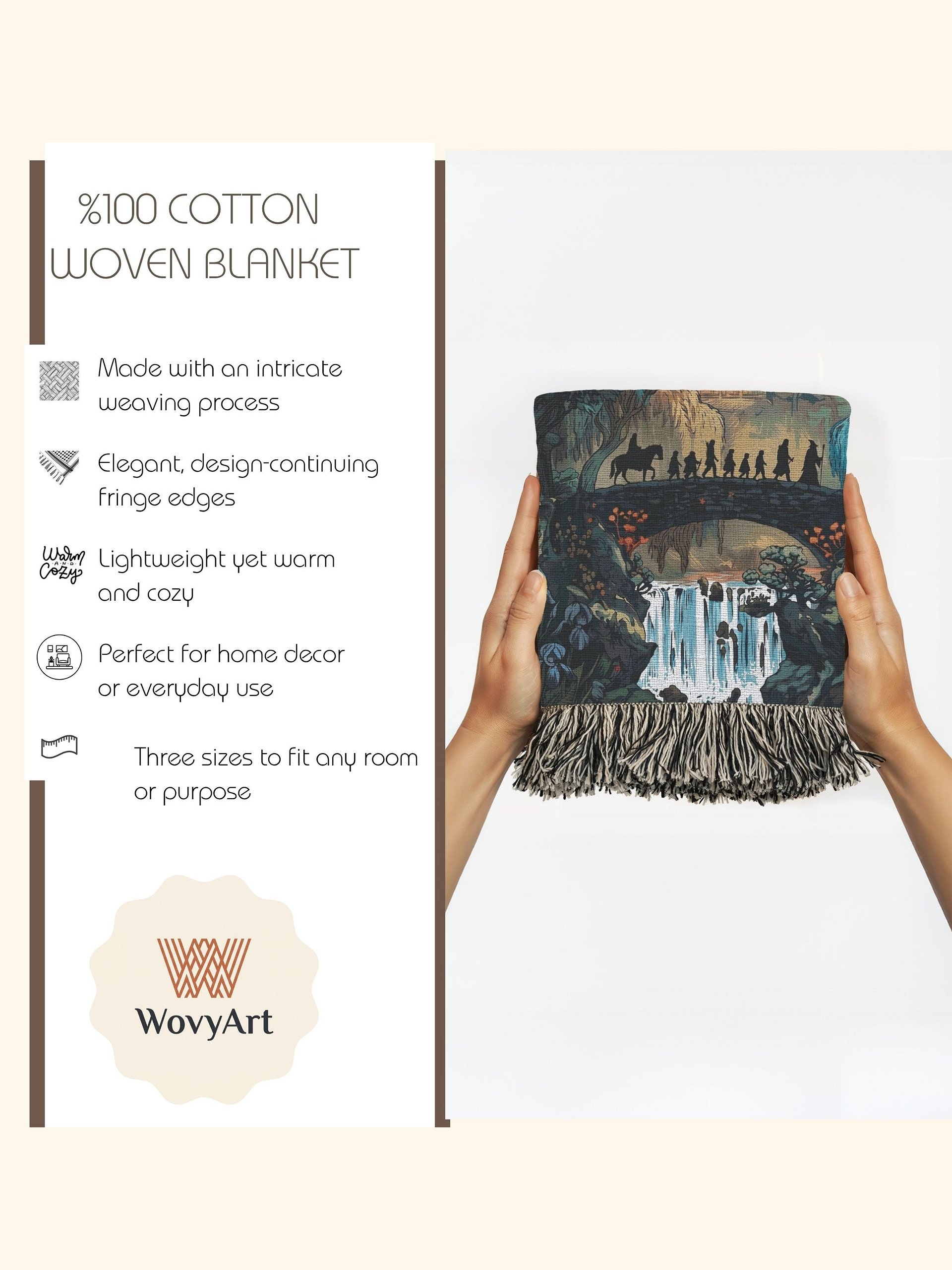 Lord of the Rings: The Fellowship at Rivendell Woven Tapestry Blanket product image (5)