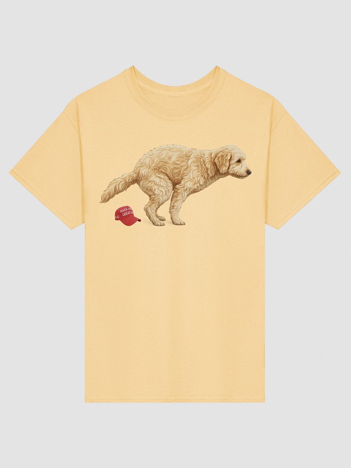 Funny Golden Retriever Pooping on MAGA Hat Shirt - Anti-Trump Liberal Political Tee product image (1)