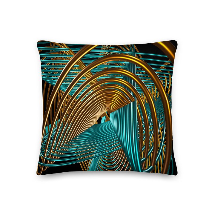Oscilloscopic Dance 4+1 - Lissajous Figures Mathematical Art Pillow product image (2)