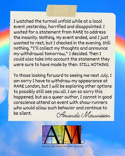 If you don't know what happened, there is much discourse around it to be found. I'm honestly devastated, as I was so excited....