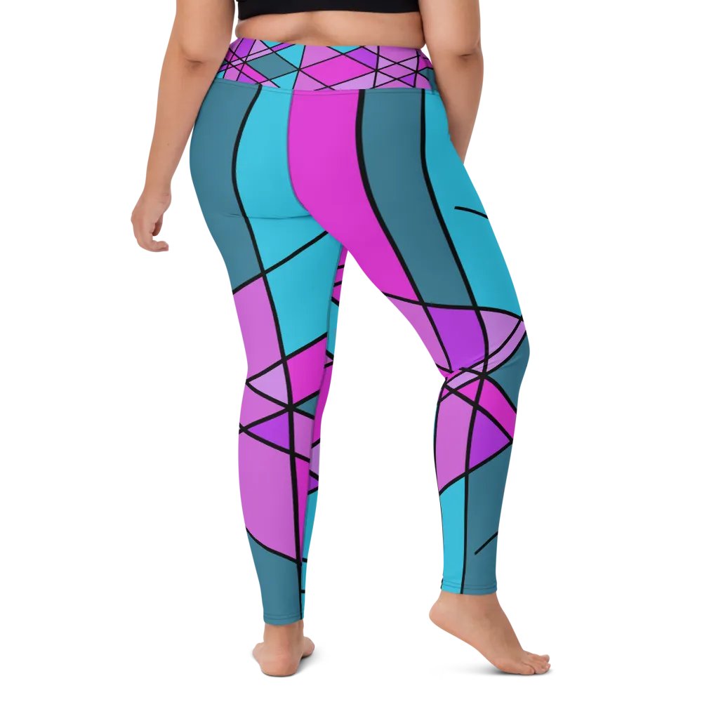 Multi-Colored Geometric Pattern Yoga Leggings product image (10)