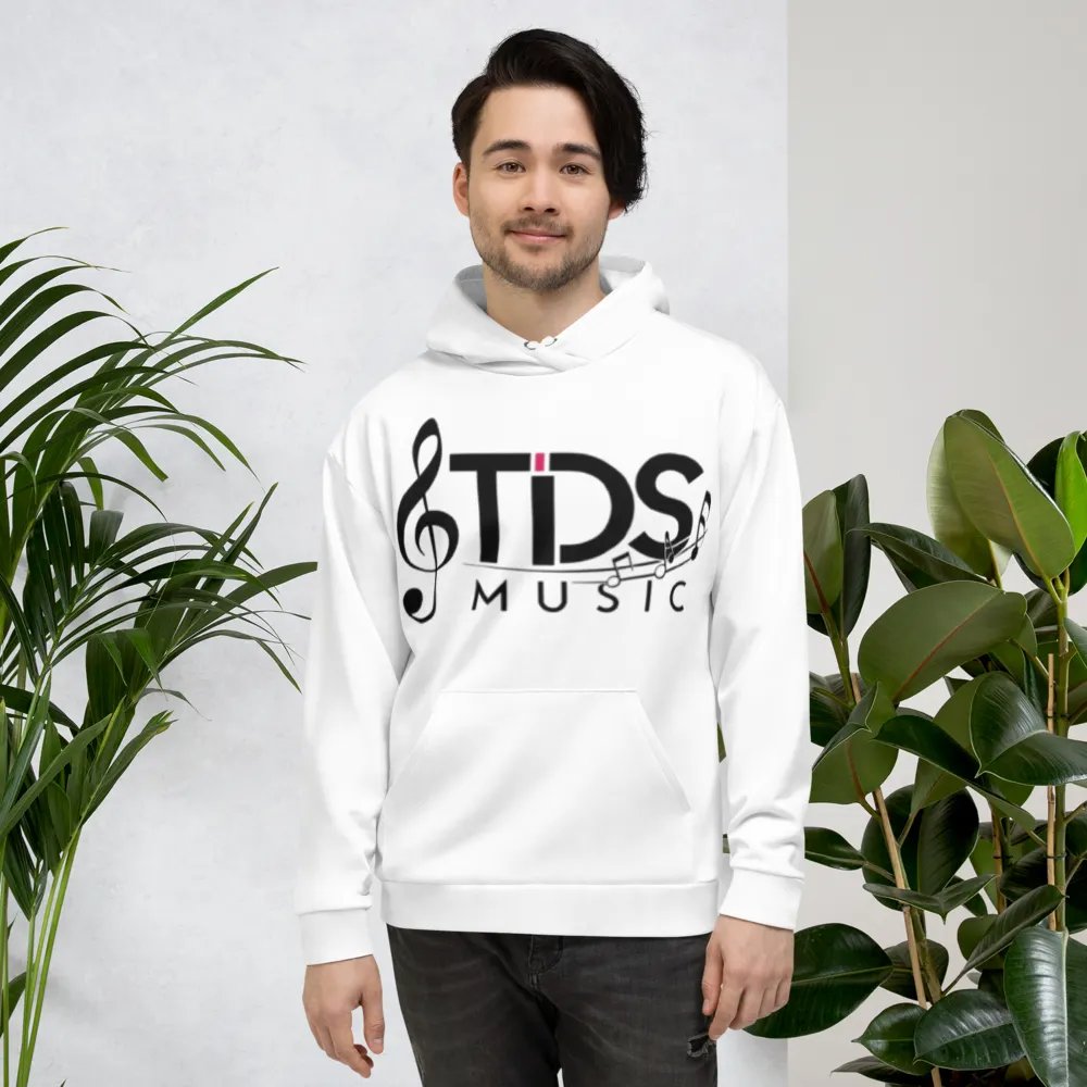 TDS Music Logo Unisex Recycled Hoodie - White, Musical Design product image (5)