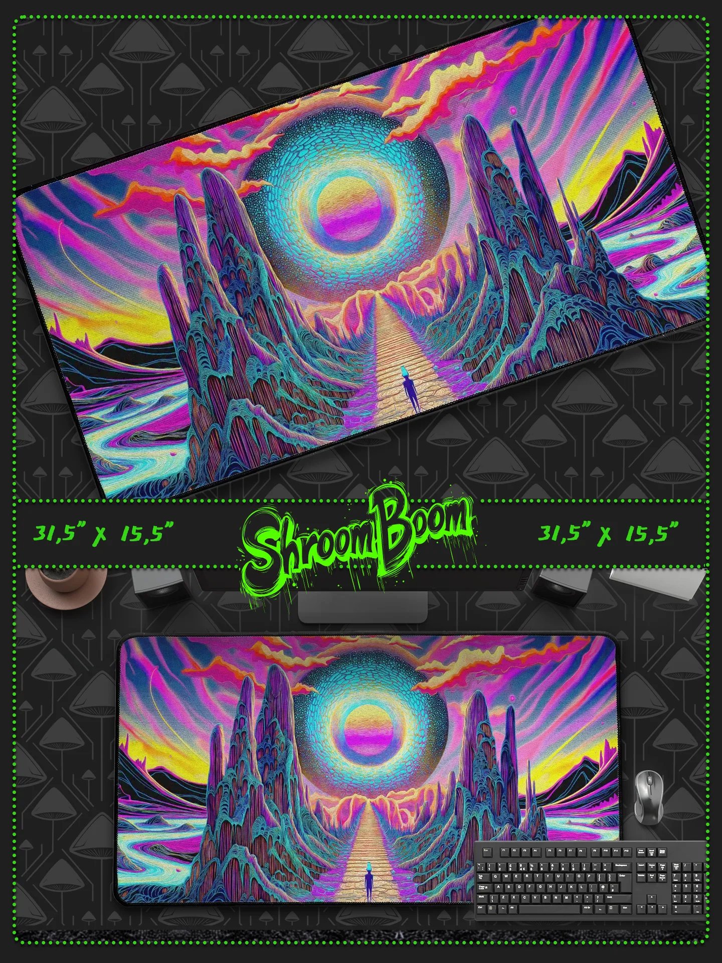 Gateway Pulse - Trippy Oversized Desk Mat 31.5 x 15.5 product image (1)
