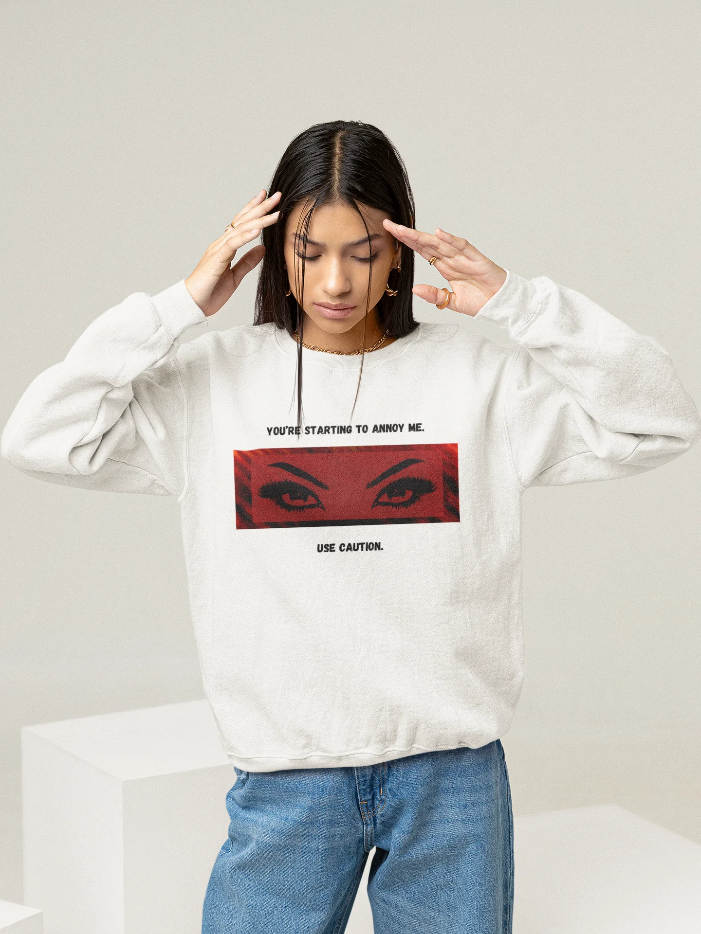 "Use Caution" Light Premium Sweatshirt product image (4)