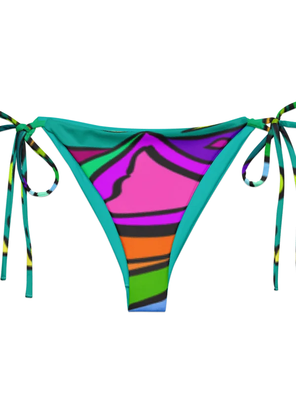 Vibrant Mosaic Recycled Bikini Bottom - Wave at Sunset product image (1)