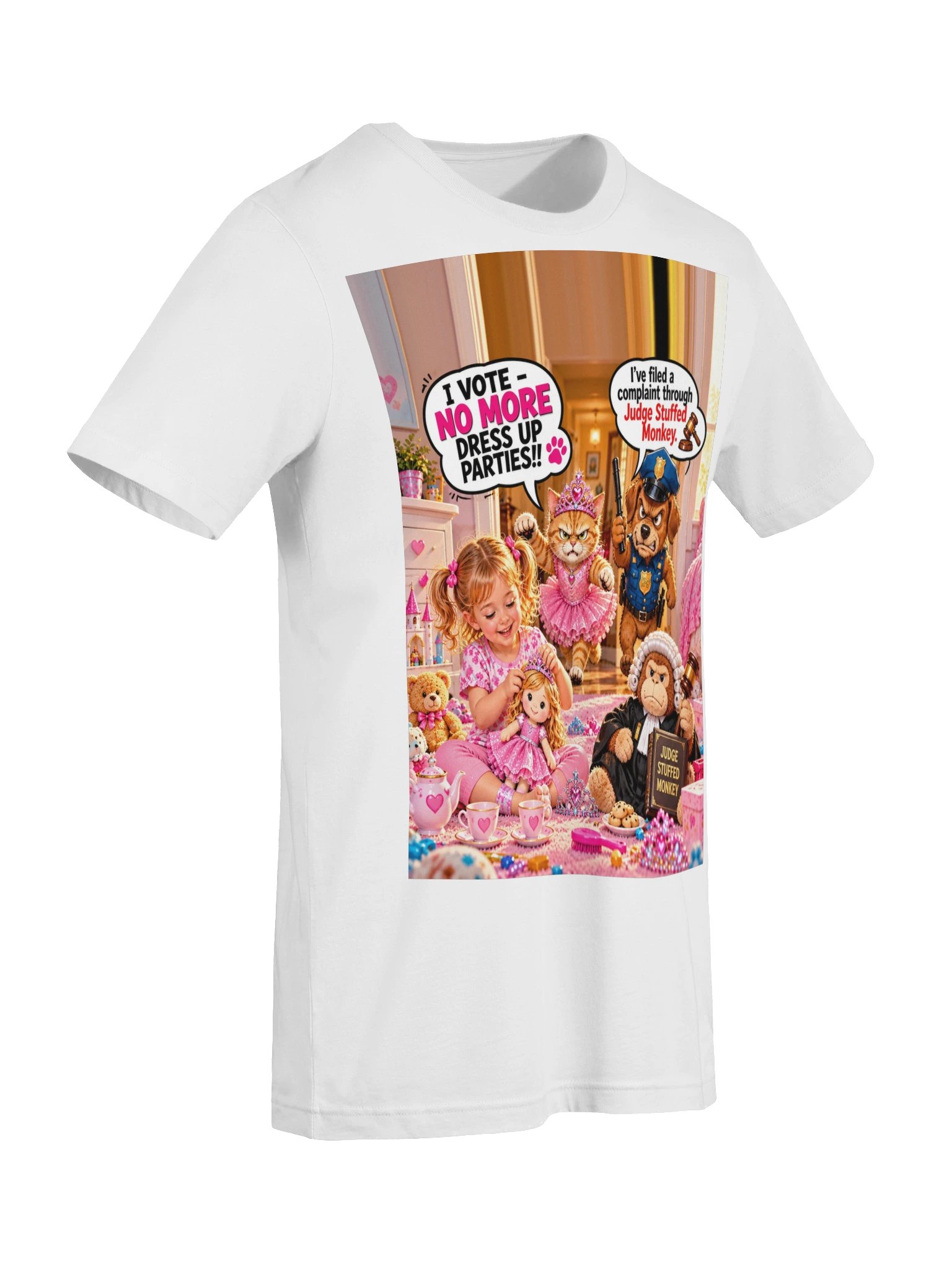 1 Earth Prints Princess Cat Cop Dog Bella+Canvas 3001 Tee product image (19)