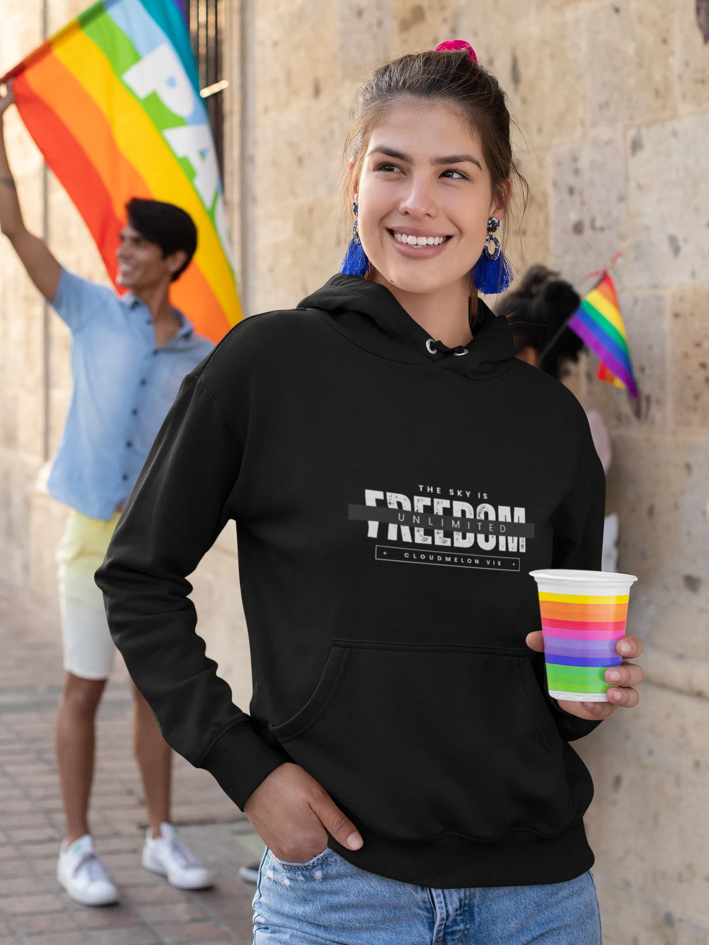 Freedom Independent Premium Hoodie - CloudMelon Vis product image (4)