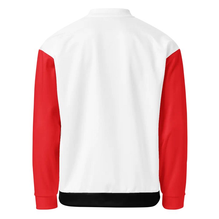 Black/White/Red Bent Lines Unisex Bomber Jacket product image (2)