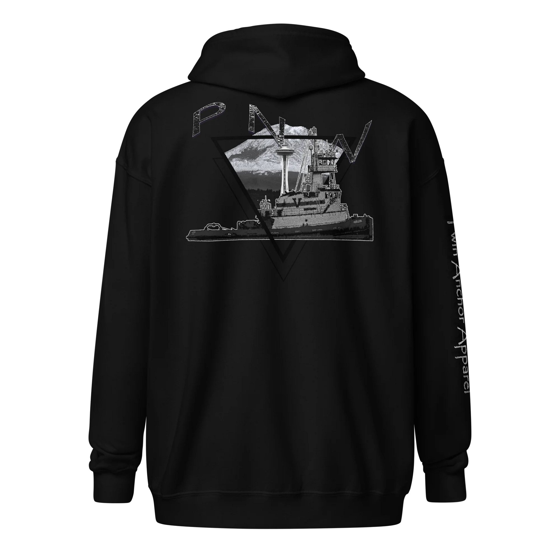 PNW T - Mt. Rainer & Tug – Maritime Heritage | Twin Anchor Apparel Fog Harbor Line product image (1)