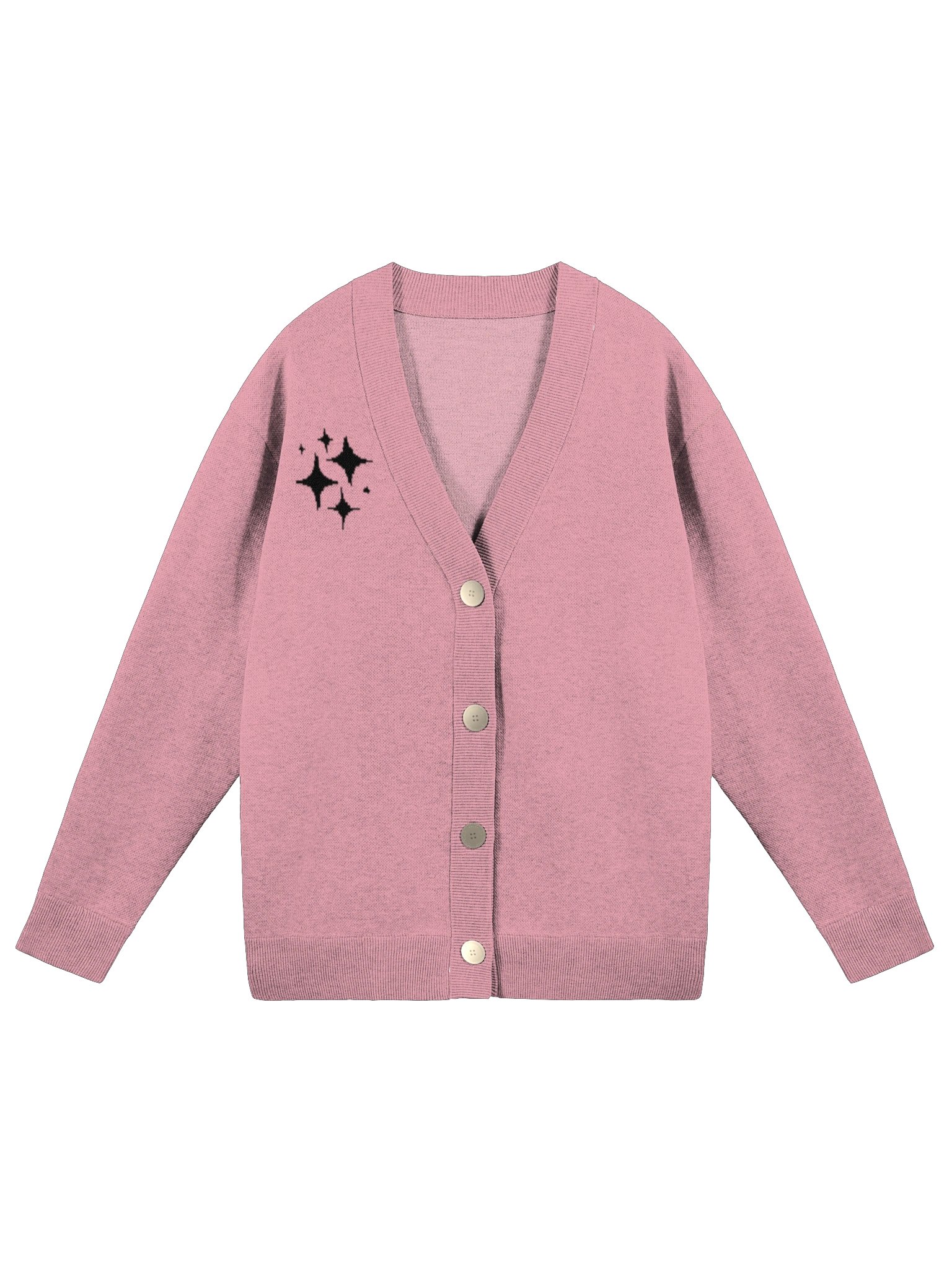 Pink Knitted Cardigan Without Pocket product image (2)