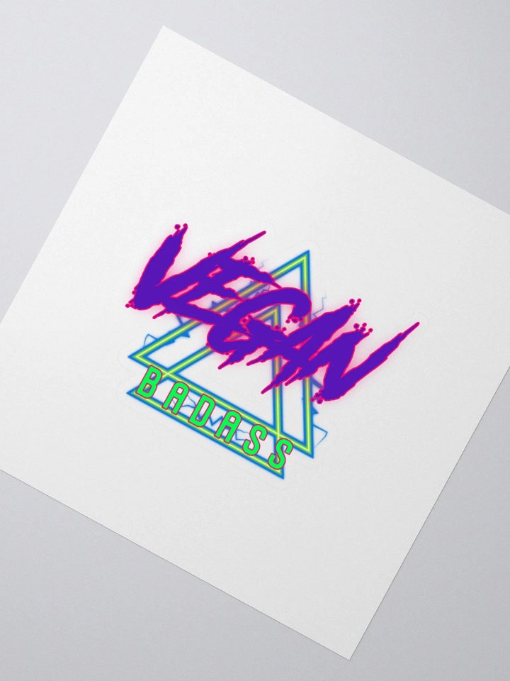 Neon Vegan Badass Kiss Cut Stickers product image (2)
