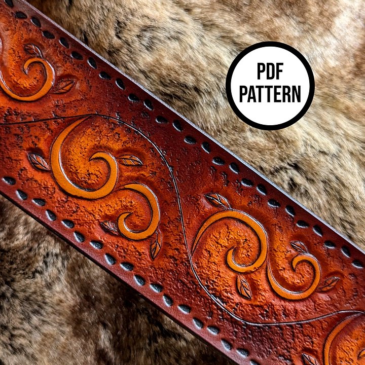 Shieldmaiden Corset Belt with Vines - PDF Pattern for Leatherwork product image (2)