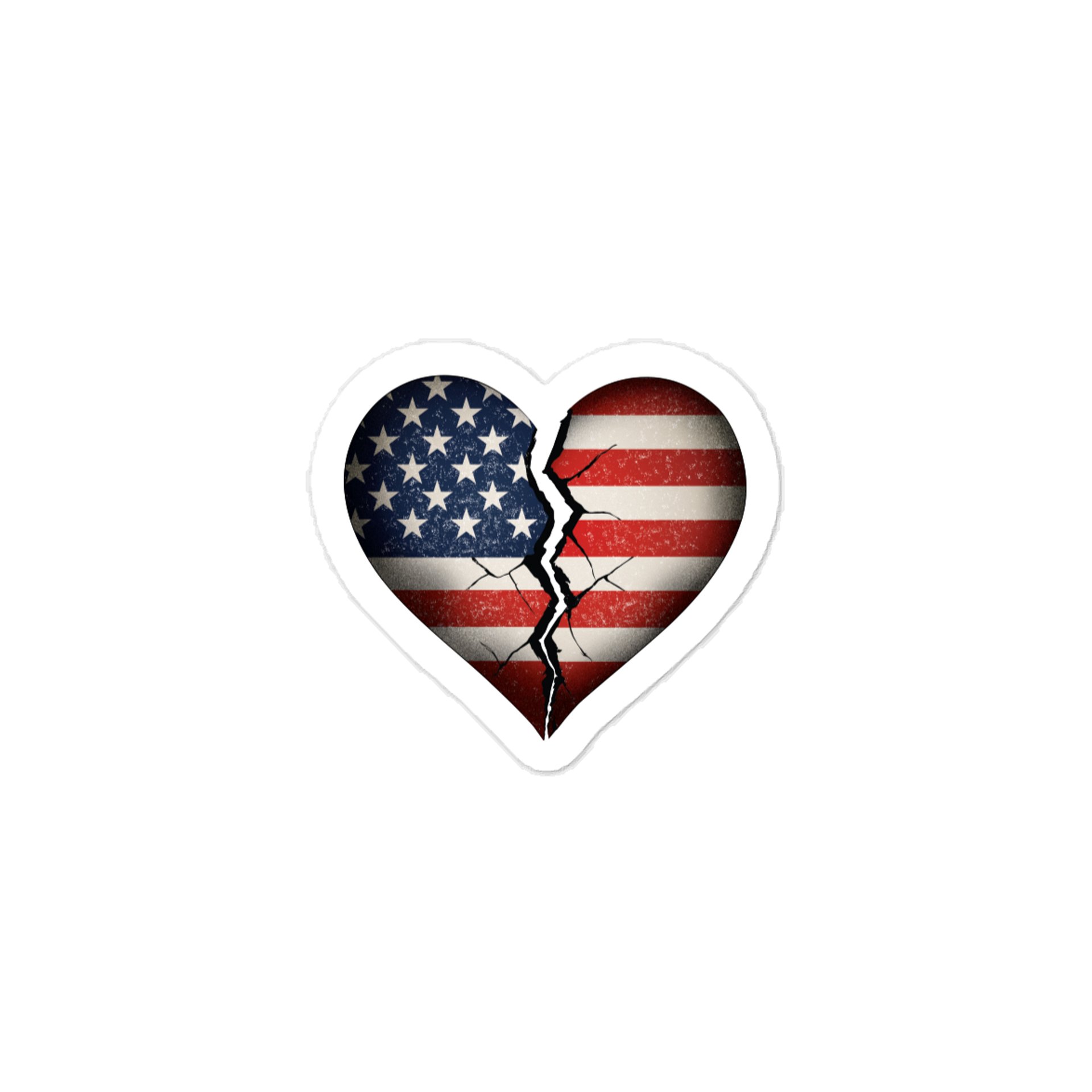 Our Broken USA Broken Heart Vinyl Decal – Die Cut | Political Statement Sticker for Car, Laptop & Window product image (1)