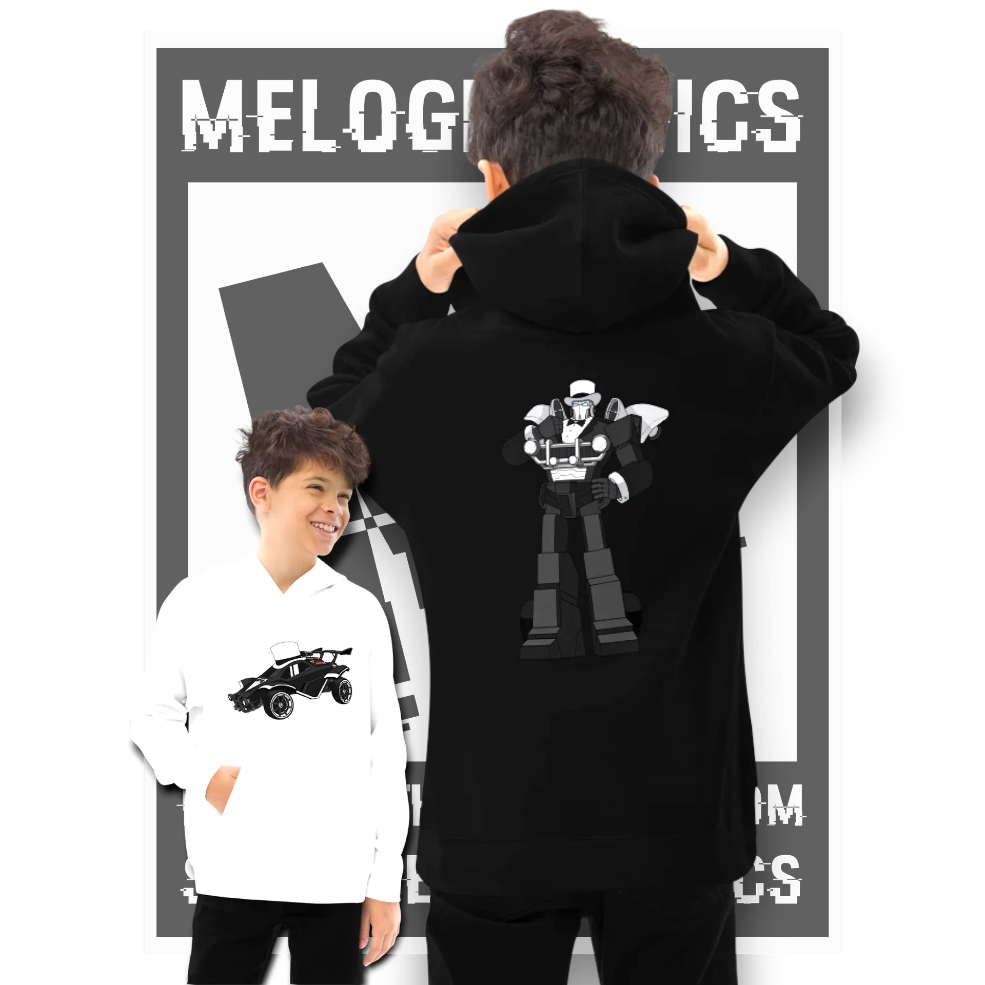 Fancy Carball Bot - Kids Hoodie | #MadeByMELO product image (1)